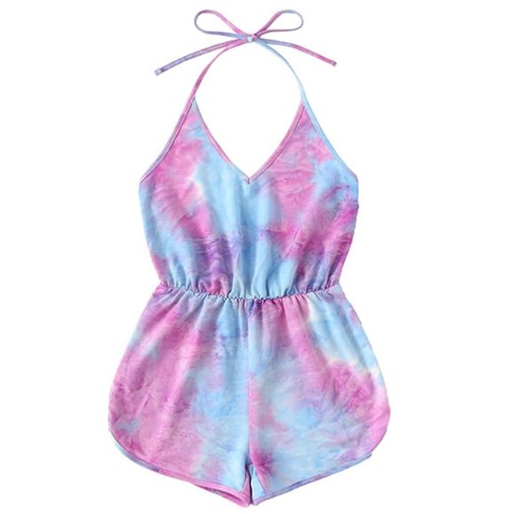 Pants - Halter Sleeveless Short Jumpsuit Romper Backless
